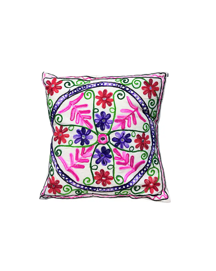 Funda de Cojín Bordado Blanca 105-109