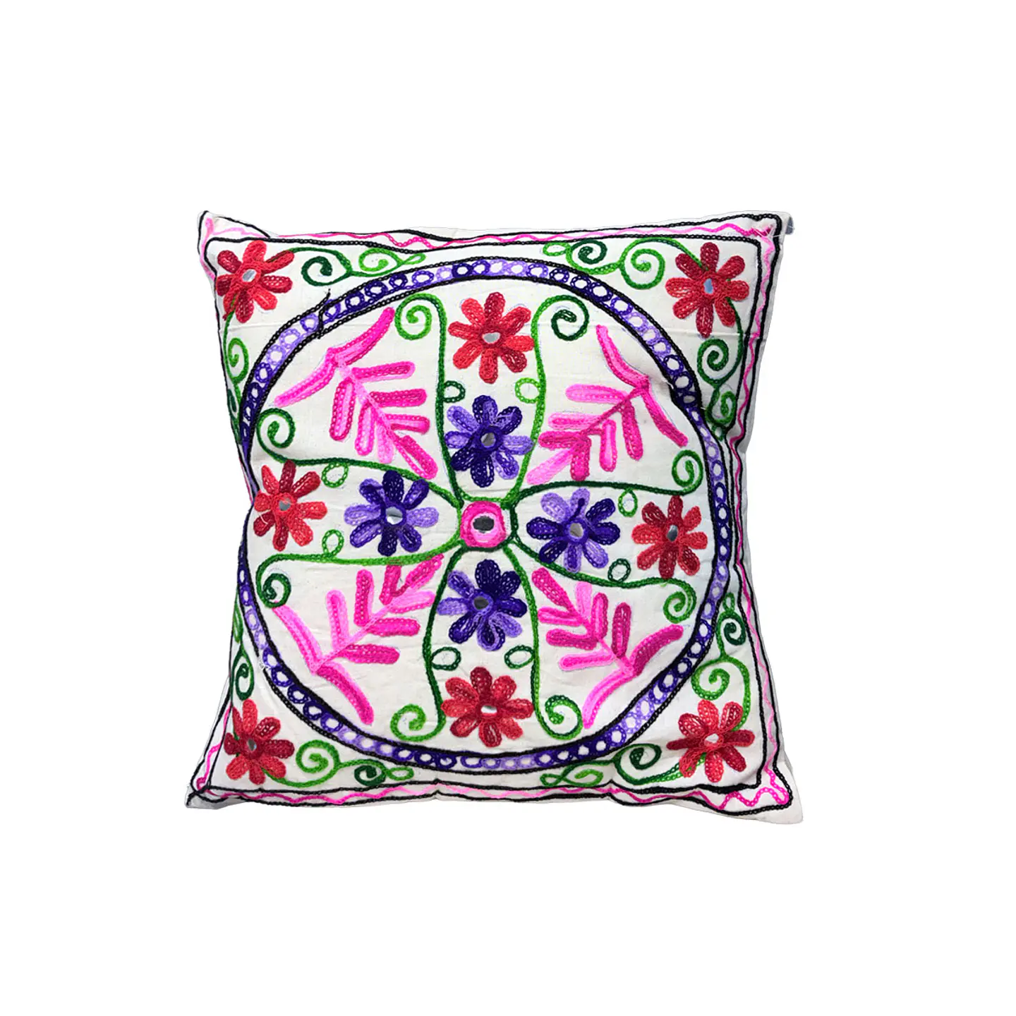 Funda de Cojín Bordado Blanca 105-109 10