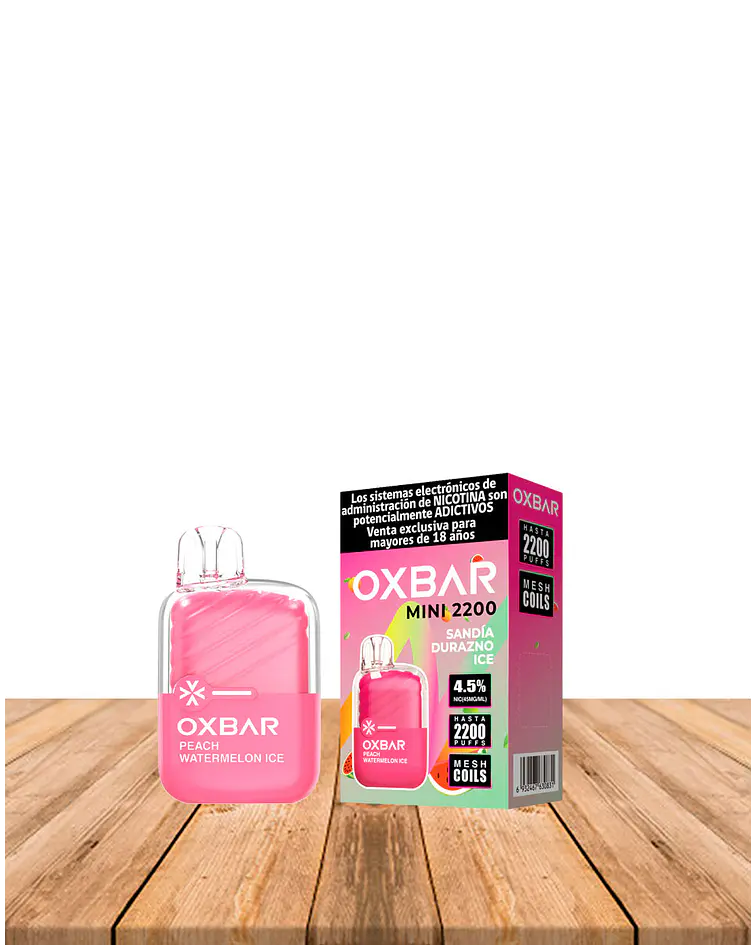 Vaper Desechable Oxbar Mini 2200 puff Sandía Durazno Ice
