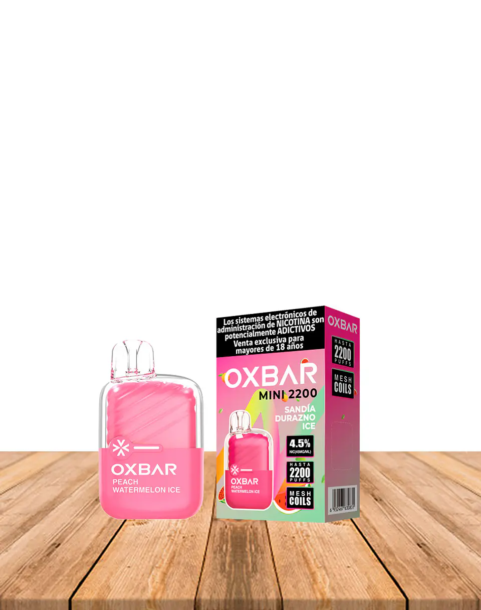 Vaper Desechable Oxbar Mini 2200 puff Sandía Durazno Ice 1