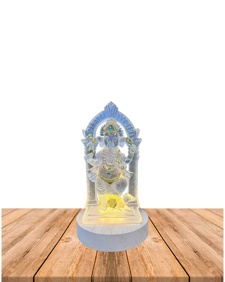 Figura Ganesha con Luz  15.5 cm