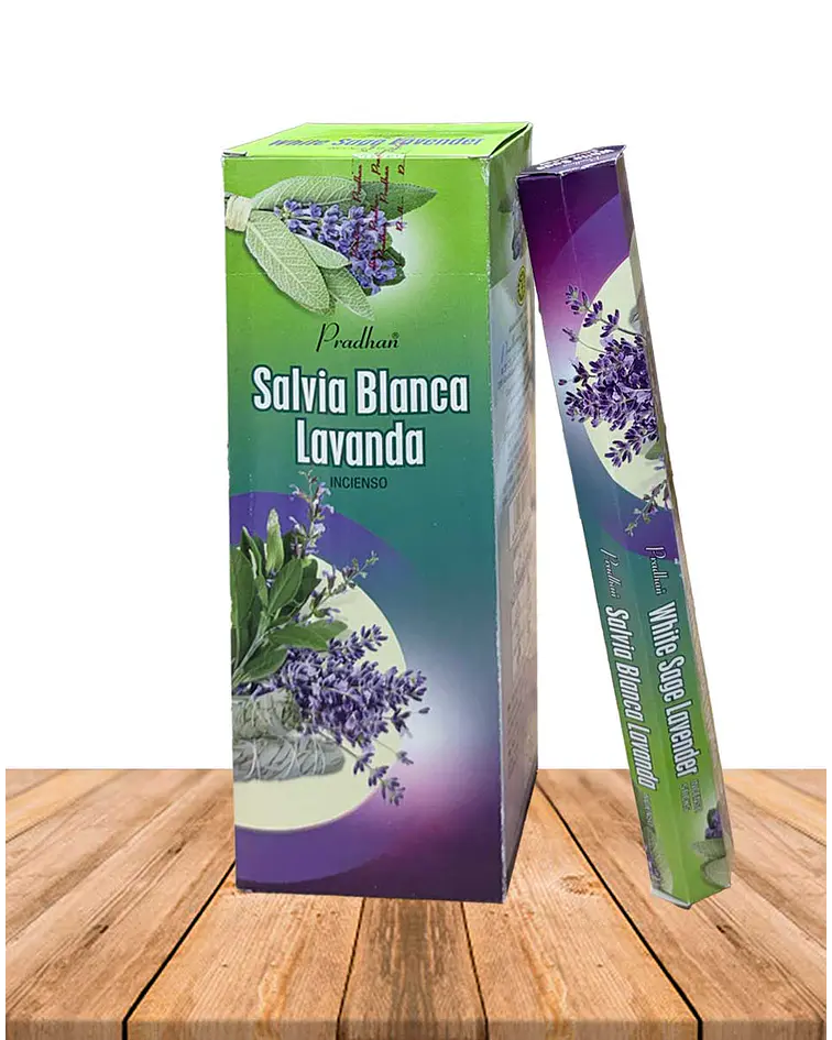 Incienso Formato Hexagonal Salvia Blanca Lavanda