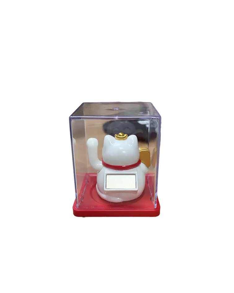 Gato de la Fortuna Solar Blanco  JI25-125