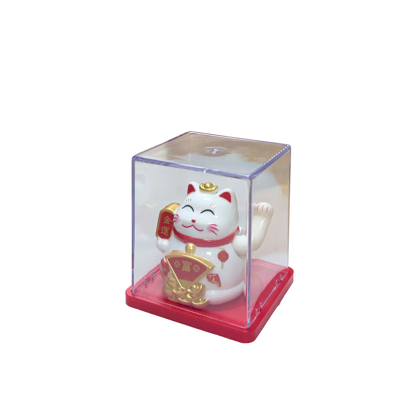 Gato de la Fortuna Solar Blanco  JI25-125 2