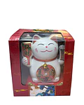 Gato de la Fortuna Solar Blanco Grande JI25-127