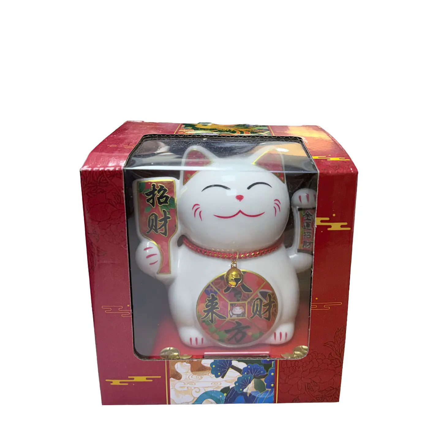 Gato de la Fortuna Solar Blanco Grande JI25-127 4