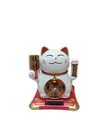 Gato de la Fortuna Solar Blanco Grande JI25-127