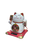 Gato de la Fortuna Solar Blanco Grande JI25-127