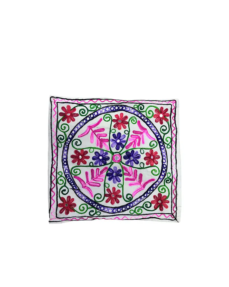 Funda de Cojín Bordado Blanco