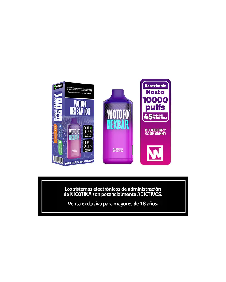 Vaper Desechable Nexbar  10000 puf Blueberry Ice