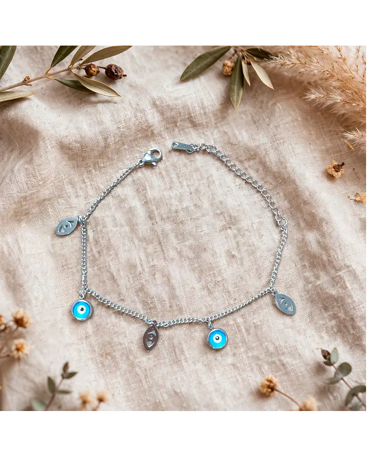 Brazalete / Tobillera de Acero inoxidable dijes 