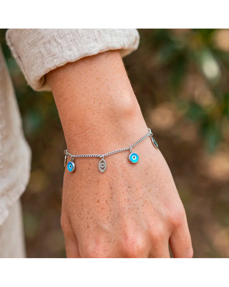 Brazalete / Tobillera de Acero inoxidable dijes 
