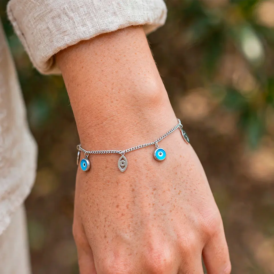 Brazalete / Tobillera de Acero inoxidable dijes  7