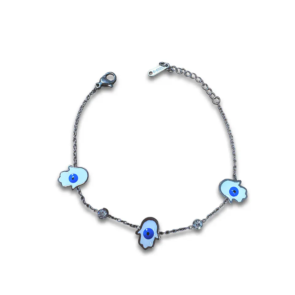 Brazalete / Tobillera de Acero inoxidable Mano de Fatima. 6