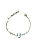 Brazalete / Tobillera de Acero inoxidable Tercer ojo y diamantes