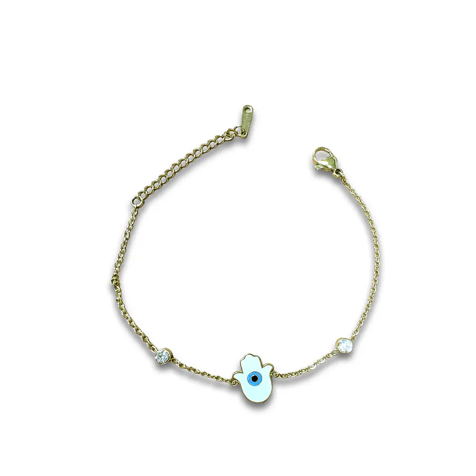 Brazalete / Tobillera de Acero inoxidable Tercer ojo y diamantes 3