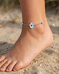 Brazalete / Tobillera de Acero inoxidable Tercer ojo y diamantes