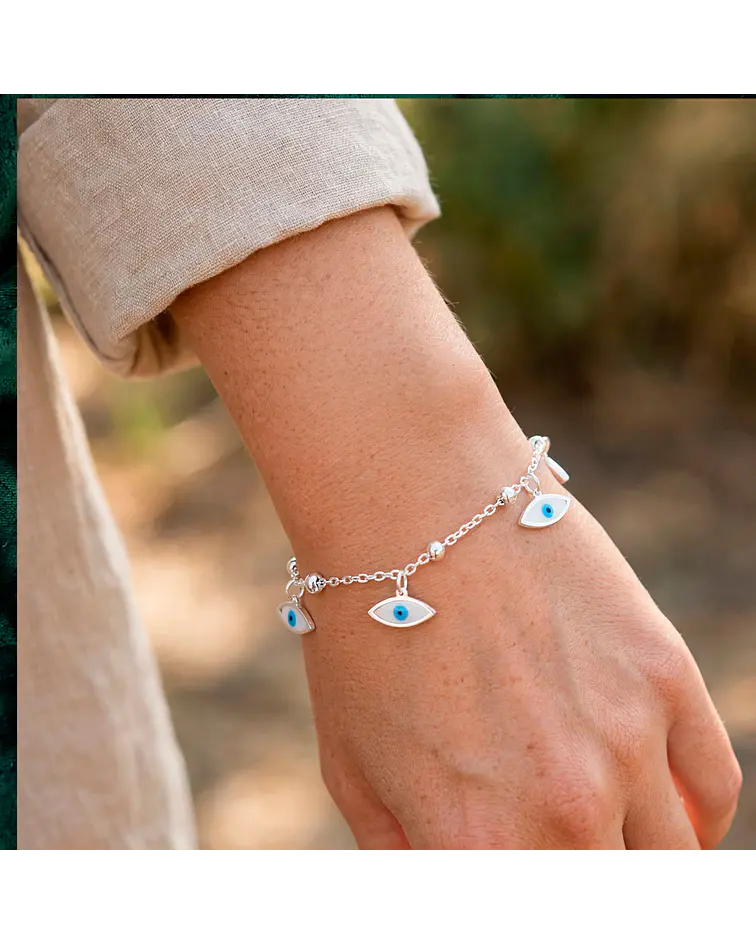 Brazalete de Acero inoxidable tercer ojo dijes