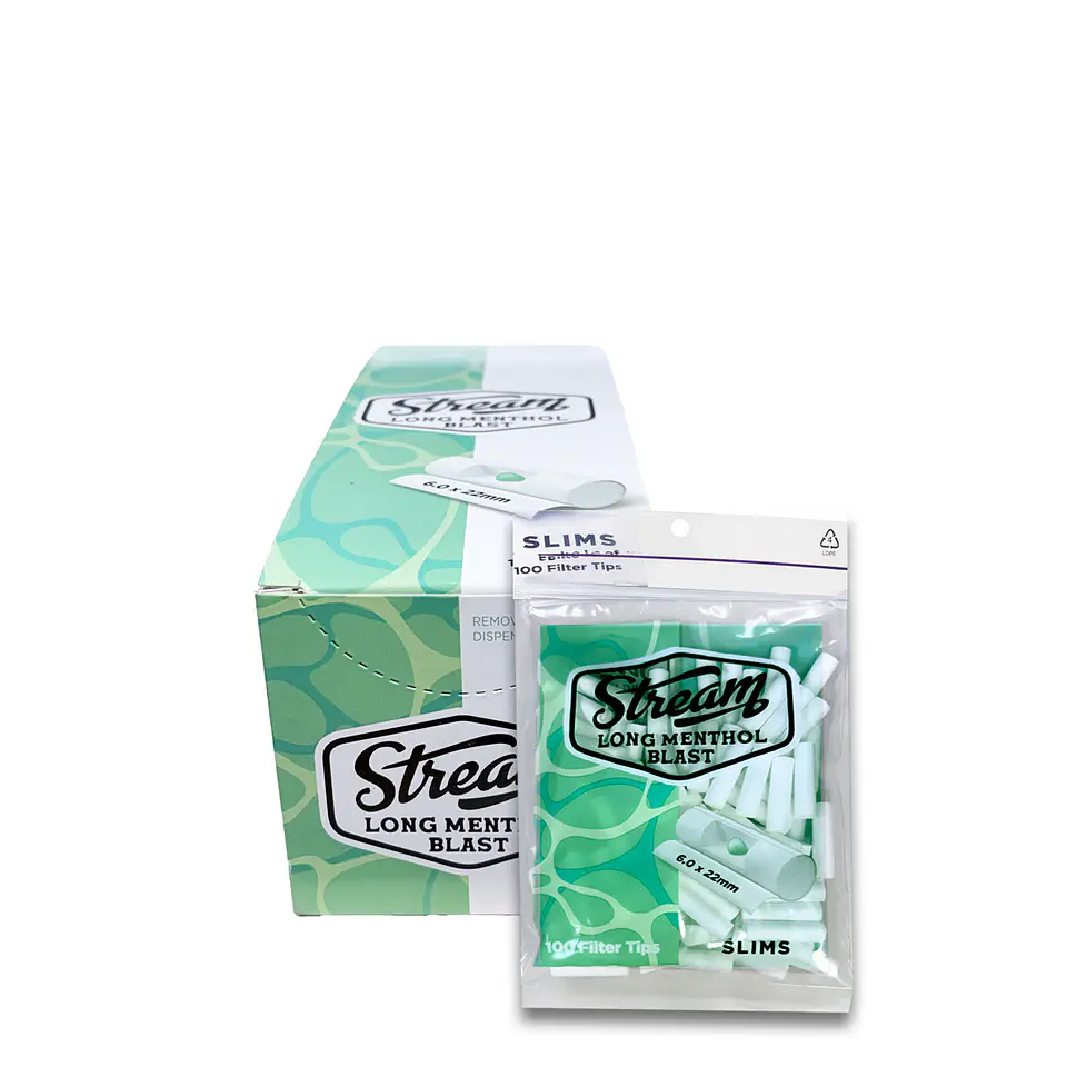 Filtros Slim long Menthol Click Stream 3