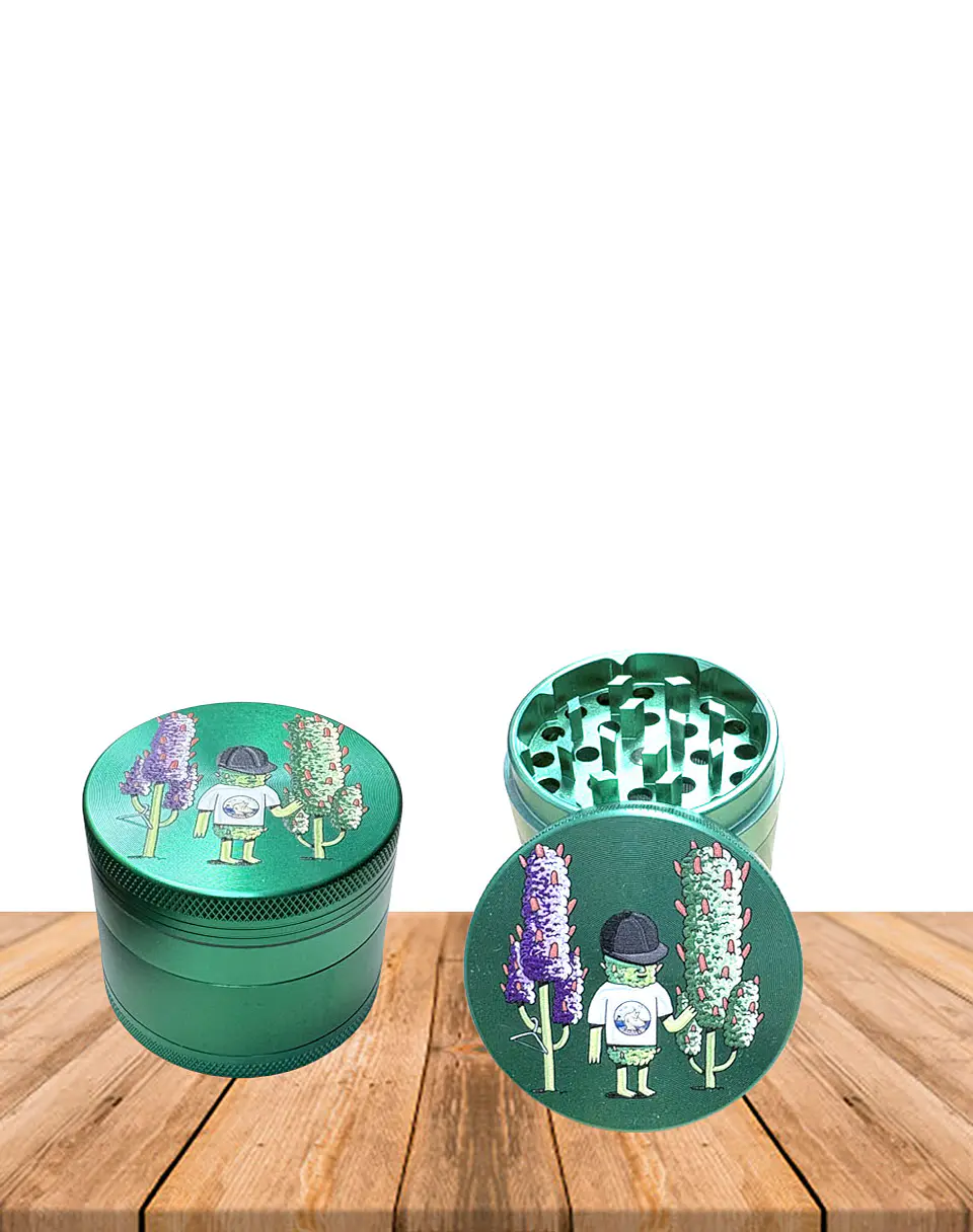 Moledor  Aluminio 4pcs 50mm Verde estampado  1