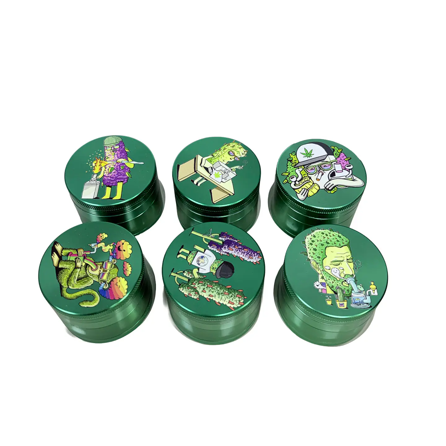 Moledor  Aluminio 4pcs 50mm Verde estampado  3
