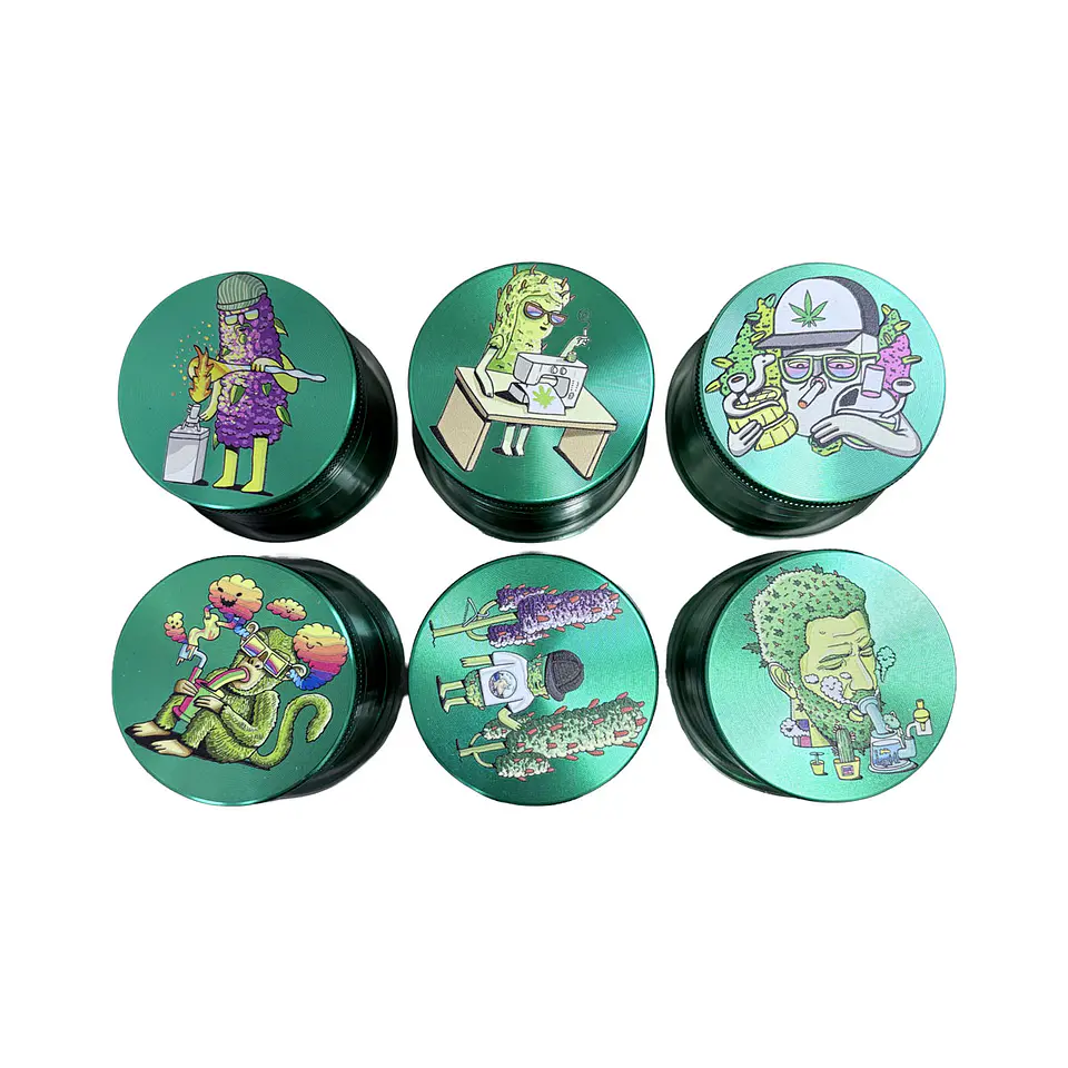 Moledor  Aluminio 4pcs 50mm Verde estampado  4
