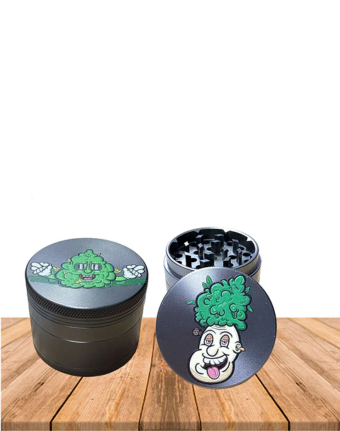 Moledor Aluminio 4pcs 50mm Negro Estampado