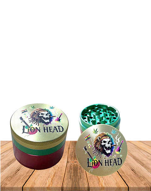 Moledor Aluminio 4pcs 50mm Lion head 
