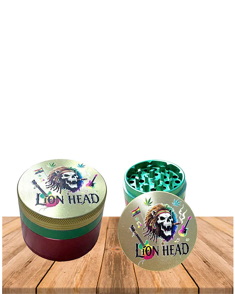 Moledor Aluminio 4pcs 50mm Lion head 