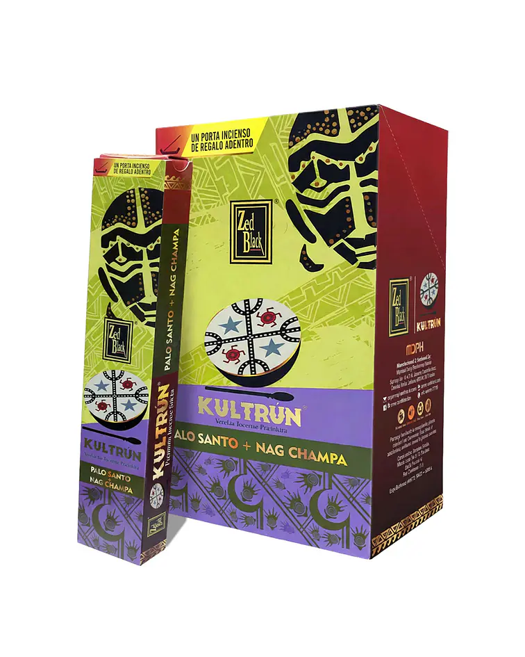 Incienso Zed Black Kultrún Palo Santo + Nag Champa