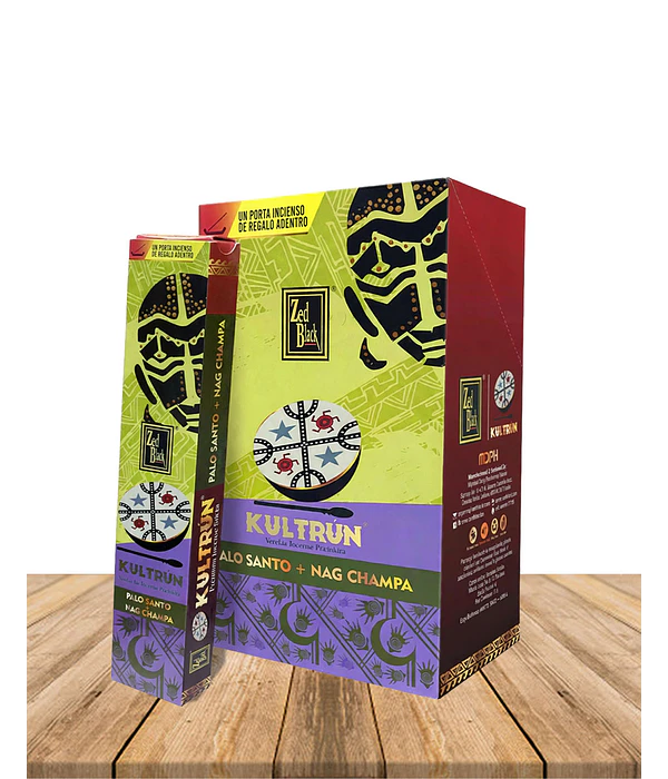 Incienso Zed Black Kultrún Palo Santo + Nag Champa