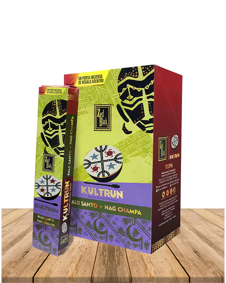 Incienso Zed Black Kultrún Palo Santo + Nag Champa