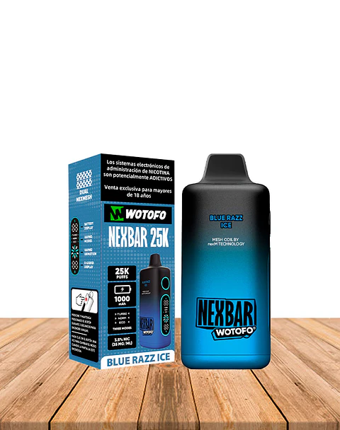 Vaper Desechable Nexbar  25000 puff Blue razz Ice