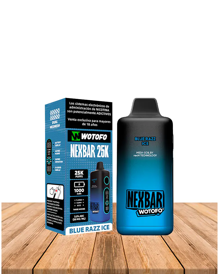 Vaper Desechable Nexbar  25000 puff Blue razz Ice