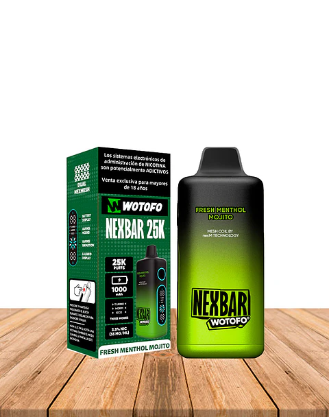 Vaper Desechable Nexbar  25000 puff Fresh Menthol Mojito