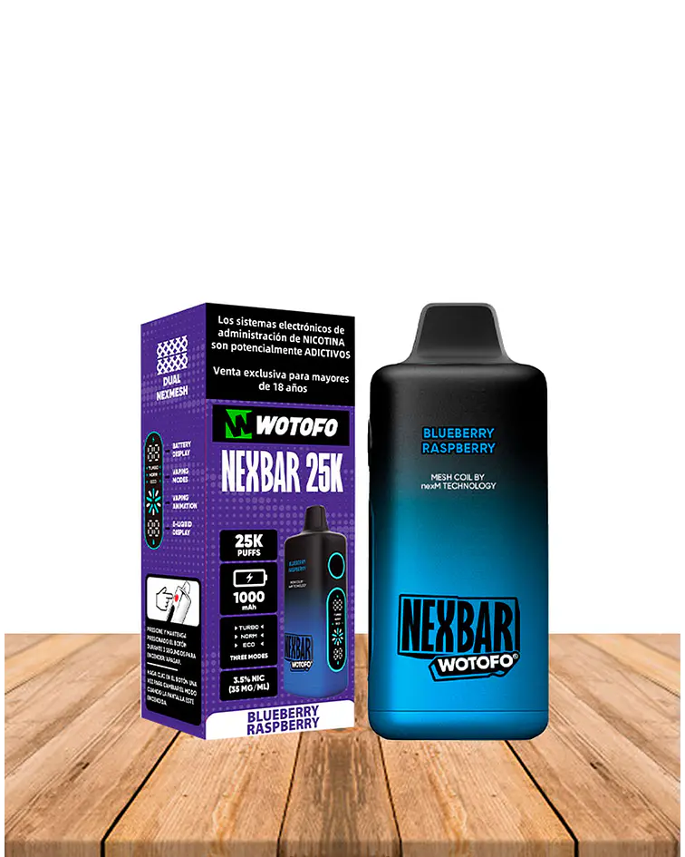 Vaper Desechable Nexbar  25000 puff  Blueberry Raspberry