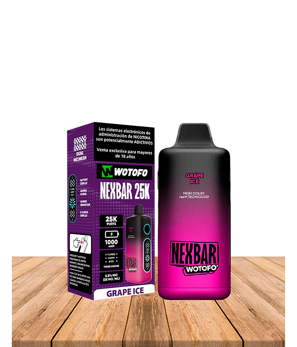 Vaper Desechable Nexbar  25000 puff Grape Ice