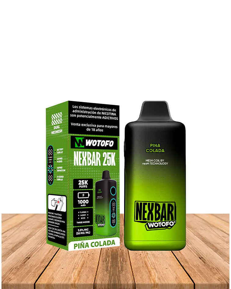 Vaper Desechable Nexbar  25000 puff Piña Colada