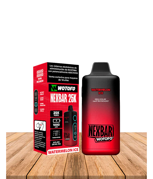 Vaper Desechable Nexbar  25000 puff Watermelon Ice