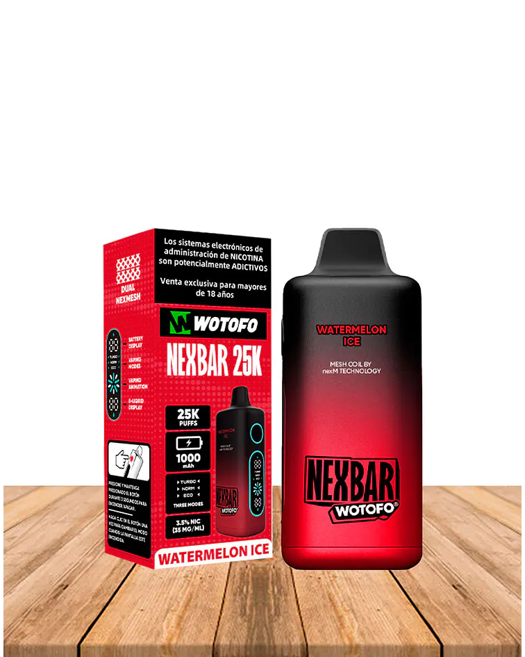 Vaper Desechable Nexbar  25000 puff Watermelon Ice