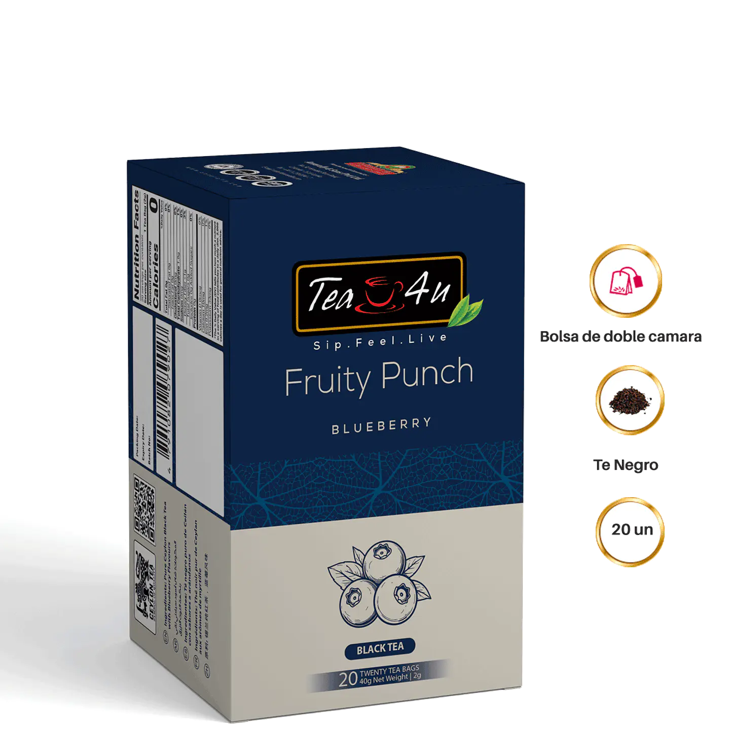 Té Frutal Negro Arándano en bolsitas 2