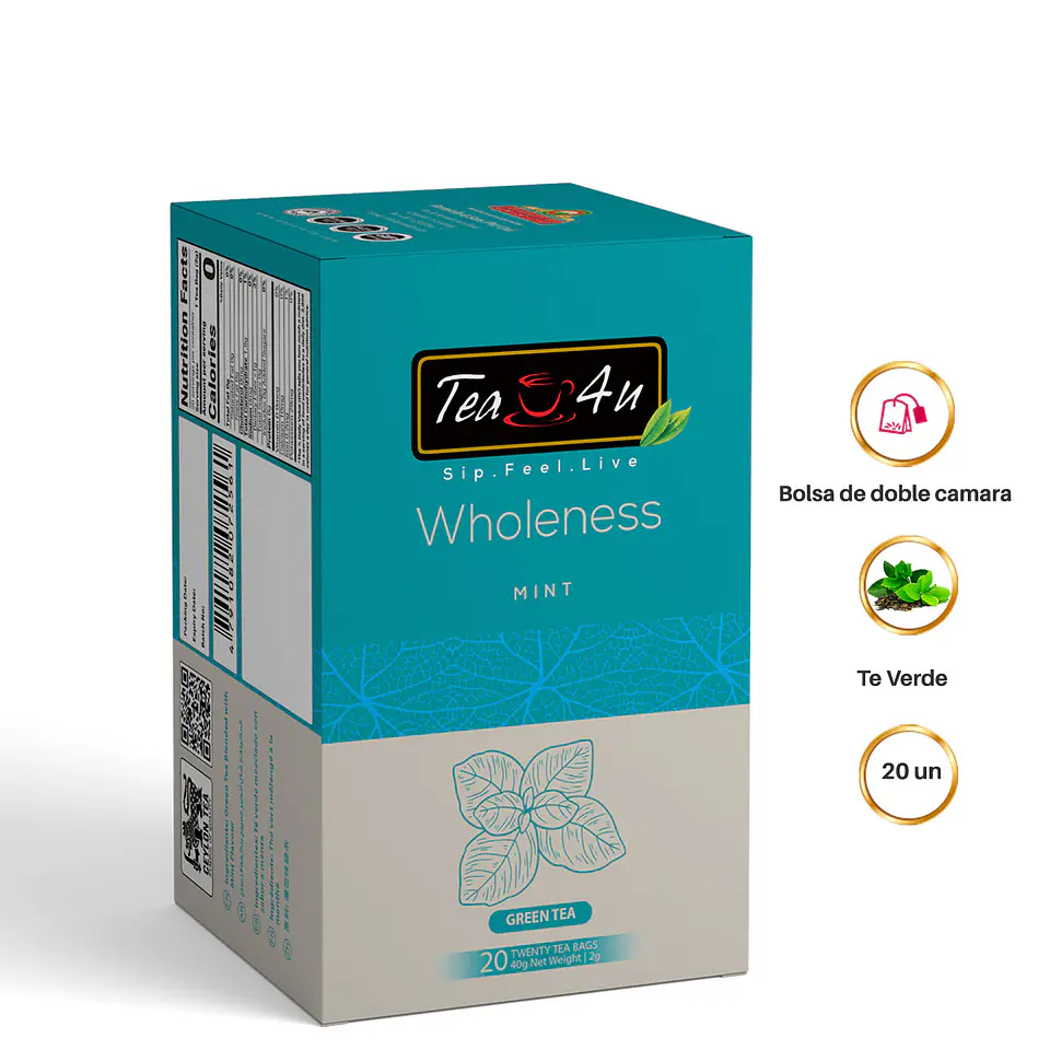 Tea4u Té Verde con Menta 20 bolsitas doble cámara 2
