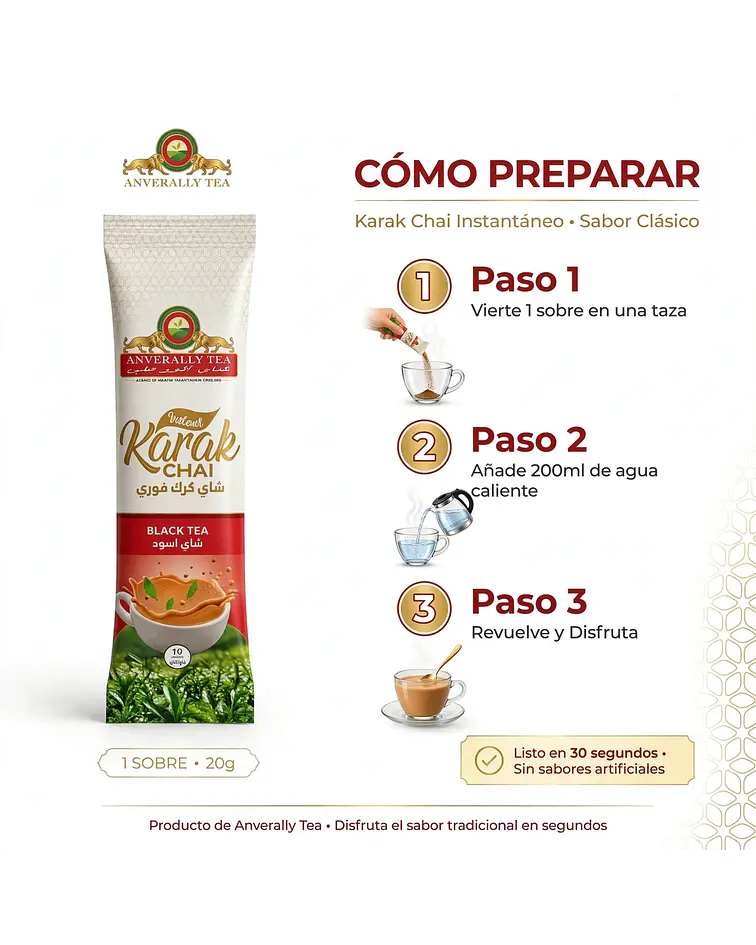 Té Chai Latte Karak Instantáneo