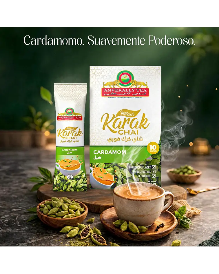 Té Chai Latte Cardamomo Karak Instantáneo