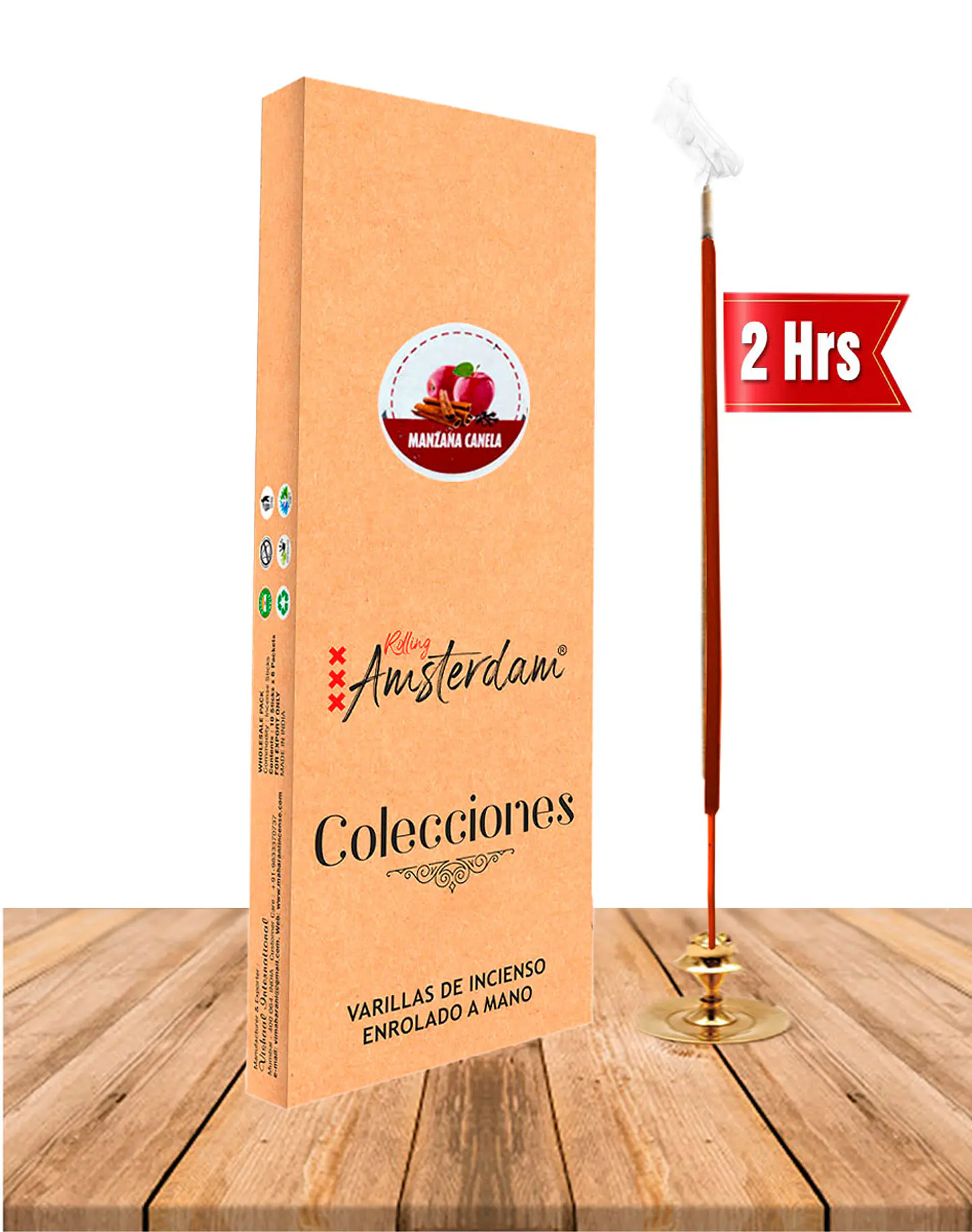 Incienso Jardin Rolling Amsterdam 41 Cm Manzana Canela Clavo. 1