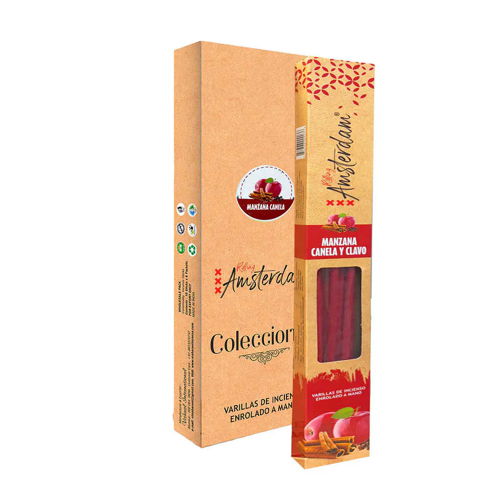 Incienso Jardin Rolling Amsterdam 41 Cm Manzana Canela Clavo. 2