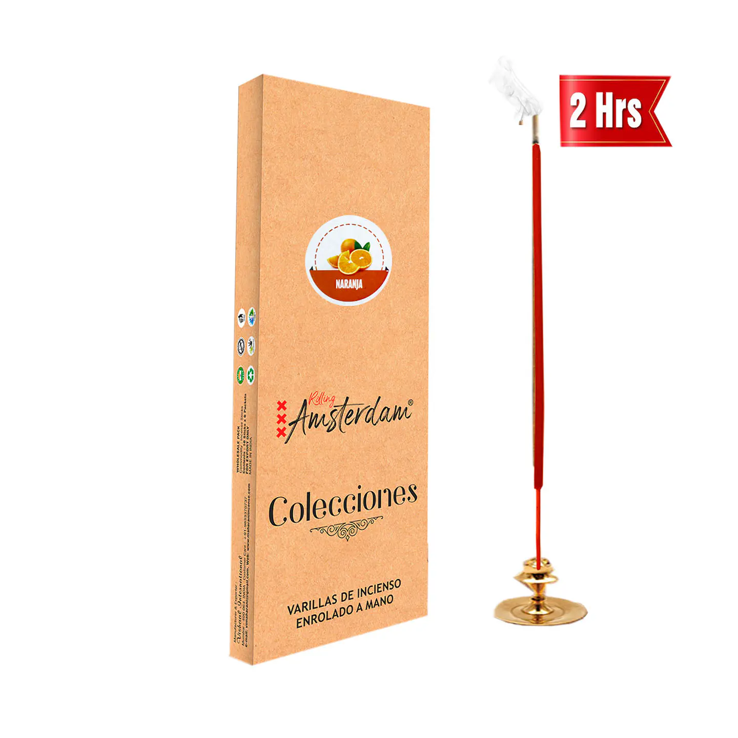 Incienso Jardin Rolling Amsterdam  41 Cm Naranja 3