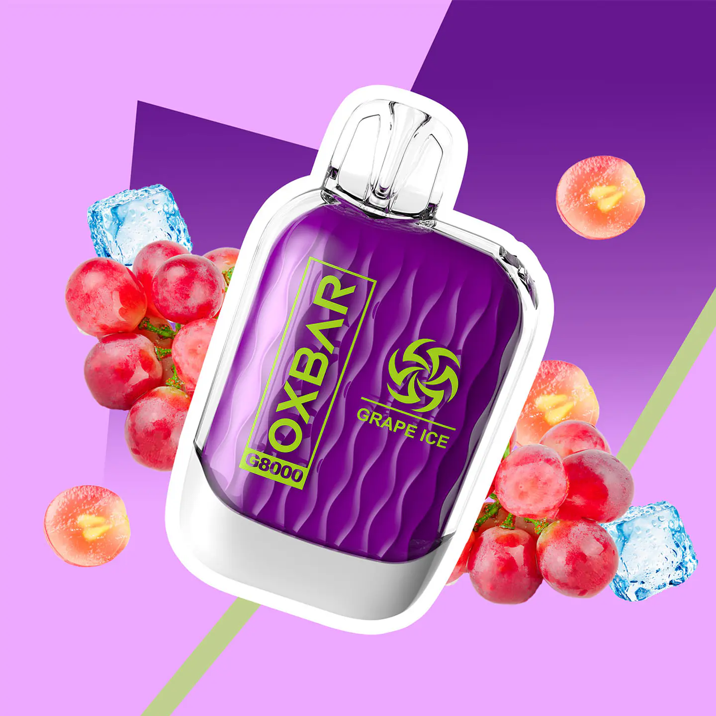 Vaper Desechable sin nicotina Oxbar  8000 puff Grape Ice 3