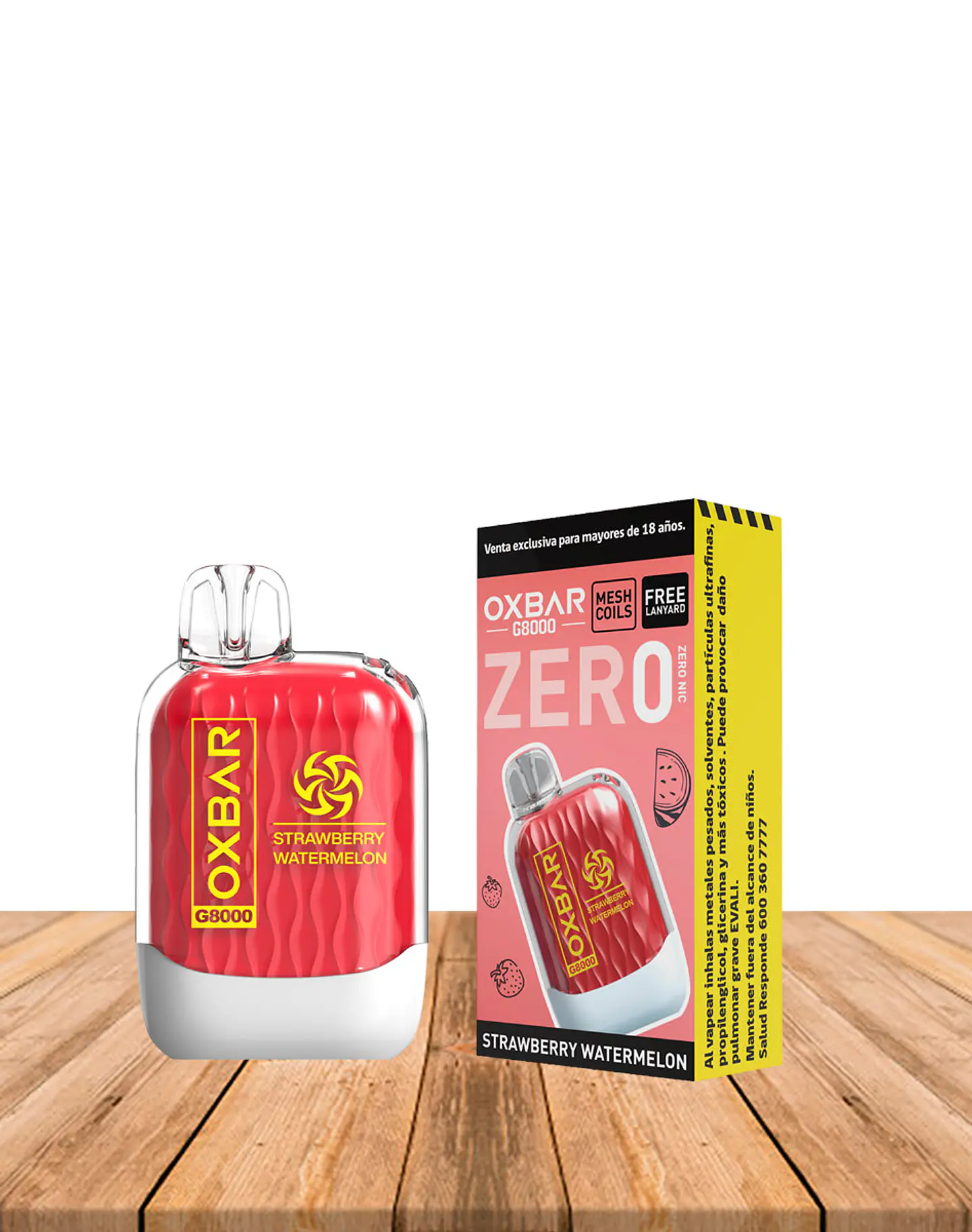 Vaper Desechable sin nicotina Oxbar  8000 puff Strawberry Watermelon 1