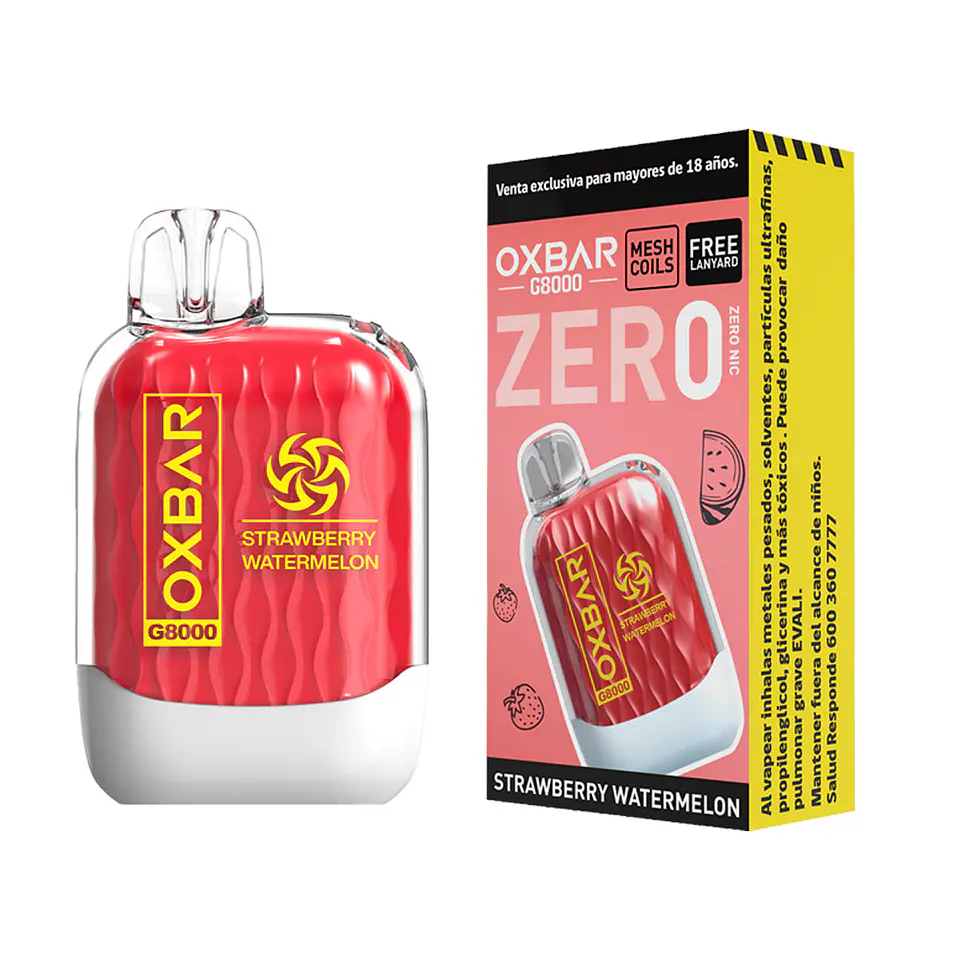 Vaper Desechable sin nicotina Oxbar  8000 puff Strawberry Watermelon 3